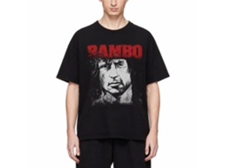 Rockinstone Rambo Movie Red And White Black Adult T-shirt Size:m
