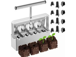 Prensa Para Blocos De Solo, Formadora De Blocos De Solo De 2 Polegadas Com 3 Tamanhos De Plugues De Sementes E Cabo Confortável, Ferramenta Manual Par