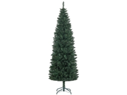 Árvore Natal 210cm Slim com 687 Galhos e Suporte Aço, Verde