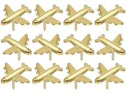 Broches Avião Modernos, 12 Peças, Metal, Retos, Para Cortiça Quadro, Materiais Decorativos Para Escola, Escritório