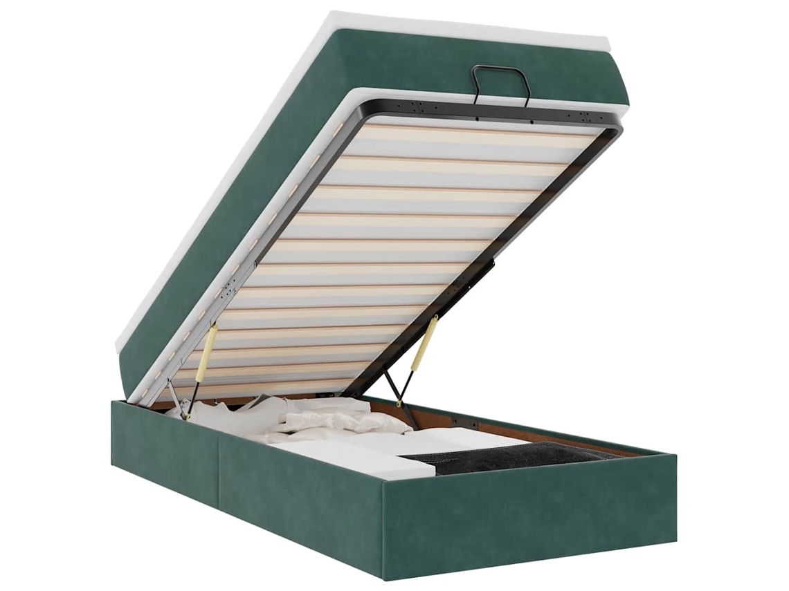 Ottoman Bed, Ottoman Beds Vidaxl Verde Veludo (90 X 190 Cm)