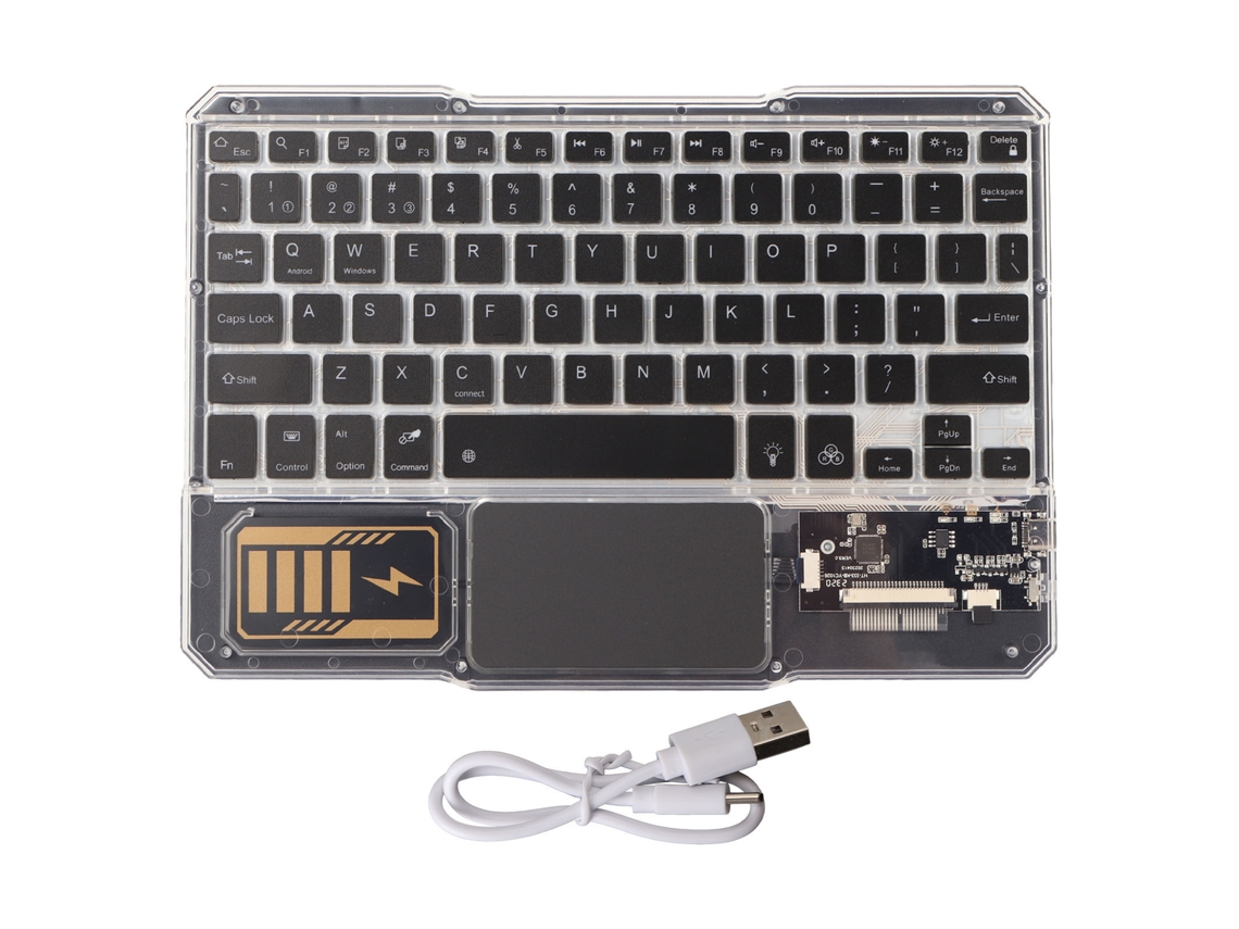 Teclado Sem Fio Transparente Bluetooth Para Tablet