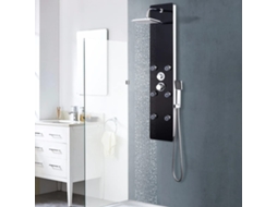 Vidaxl Coluna De Duche Em Vidro 25x44,6x130 Cm Preto