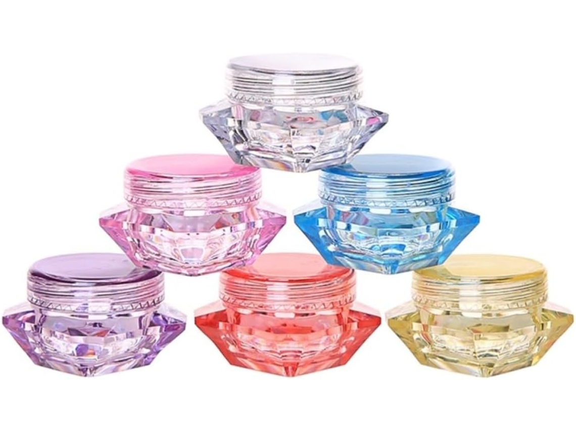 Conjunto De 40 Potes Cosméticos Vazios Em Formato De Diamante De 5g Em Ps Para Creme Facial E Joias.