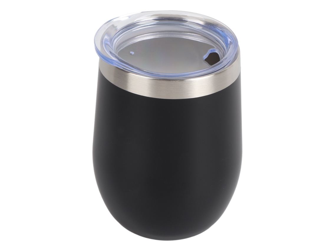 Copo de Vinho Inox 304 12oz Insulado Forma U Preto