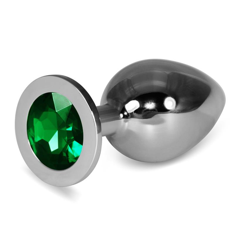 Plug Anal Bijou Rosebud En Acier Vert - Taille S (70x28 Mm), 55g, Avec Pochette Velours, Neuf