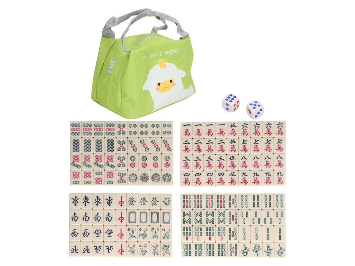 Mali mahjong Tradicional Chinês Pequeno em Melamina com Padrões Claros para Viagens e Casa