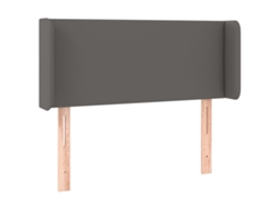 Cabeceira de cama com abas couro artificial 103x16x78/88cm Cinza MAISON EXCLUSIVE