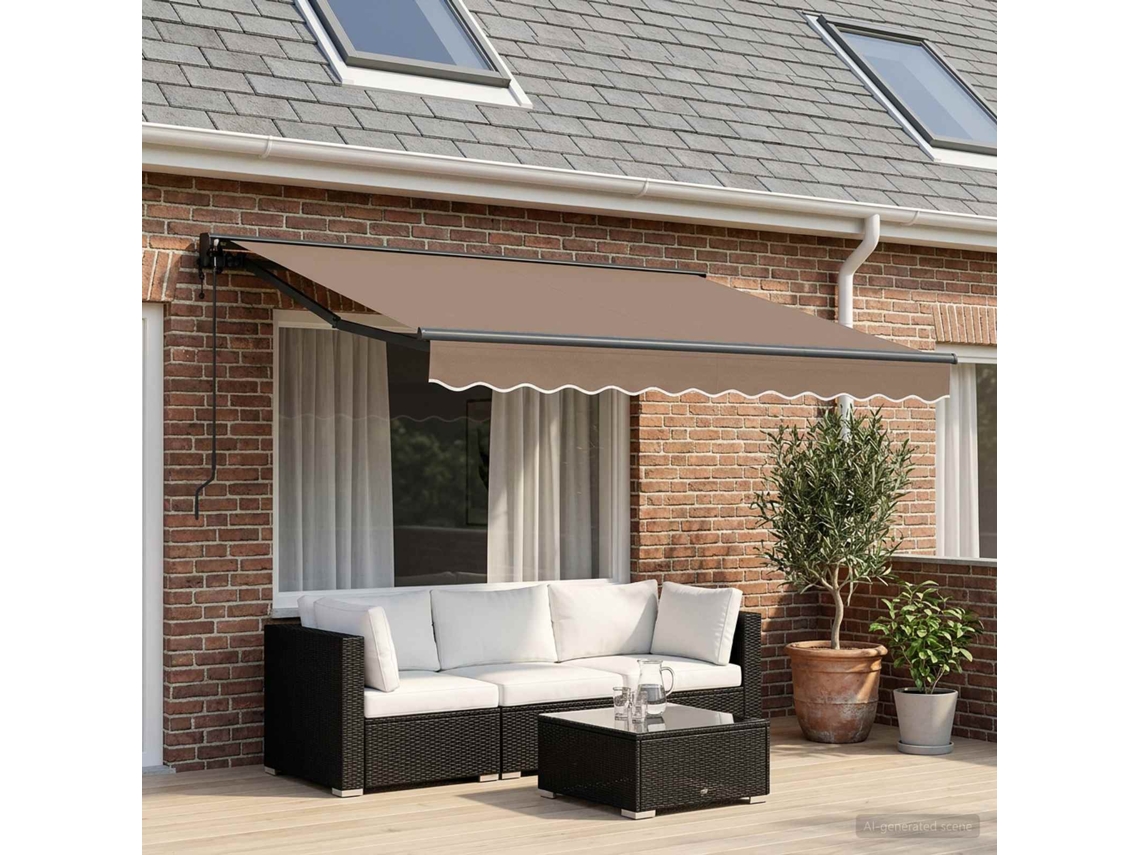 Vidaxl Toldo Retrátil Elétrico Cinzento-acastanhado 3,5 X 2 M