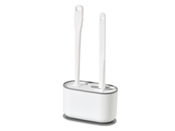 Escova sanitária de silicone com cabeça multifuncional 3 em 1, suporte de secagem rápida, branco | AQUAFORGE