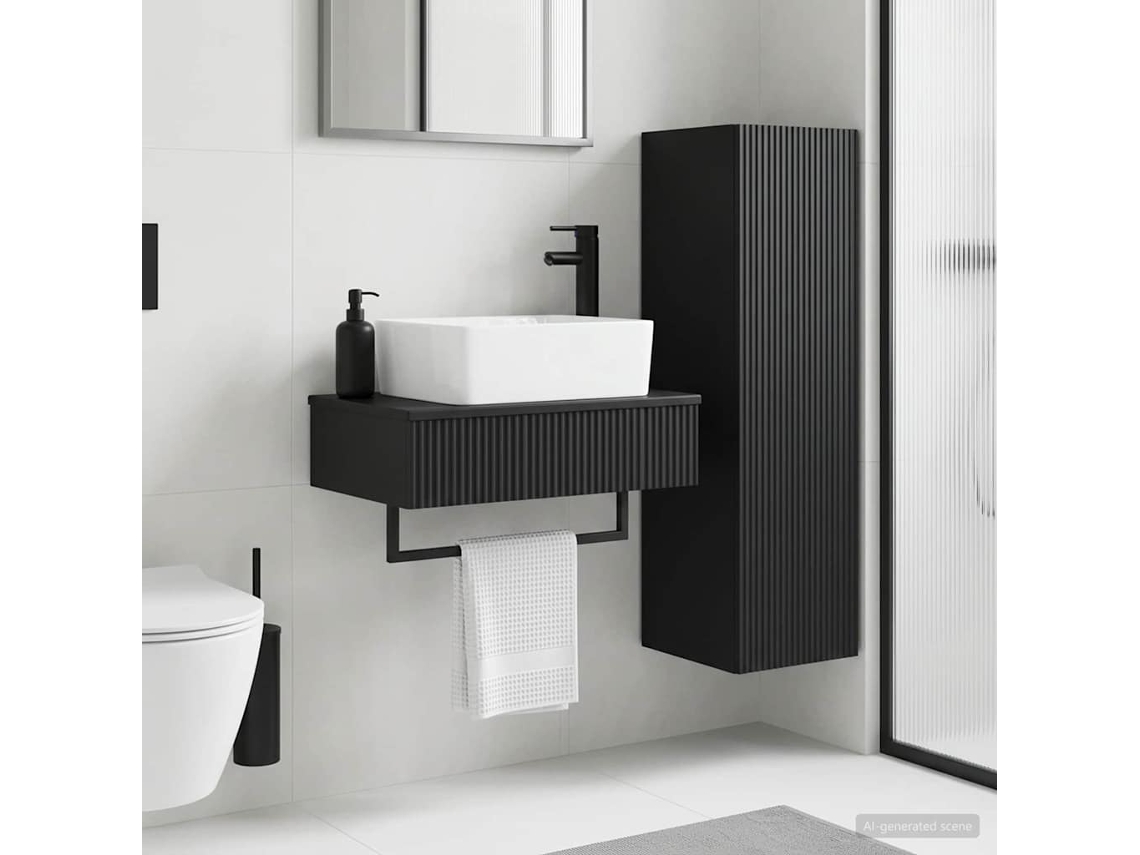 Vidaxl Conjunto De Móveis Para Banheiro 2 Unid. Preto