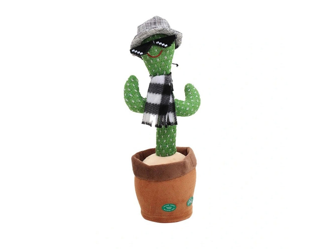 Peluche Interactivo Dancing Cactus Arzopa | Óculos De Sol | Repete Audição | 120 Canções