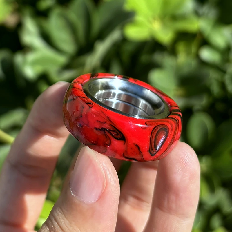 (vermelho) Brinquedo Antiestresse Com Anel Deslizante Mecânico, Anel Magnético E Moeda Para Empurrar Cartões.