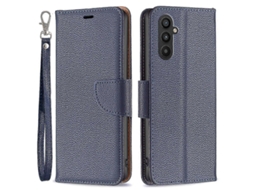 Capa Carteira Para Samsung Galaxy A25 5g Com Textura De Lichia, Suporte, Proteção Contra Quedas E Alça.