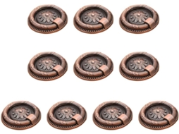 Conjunto Vintage Drop Com 10-puxadores Circulares Em Bronze De 37mm Diâmetro Para Armários, Gavetas, Estantes E Portões