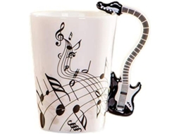 Caneca de Cerâmica Nova Line Estilo Guitarra Elétrica Preta 8.5oz | S/MARCA