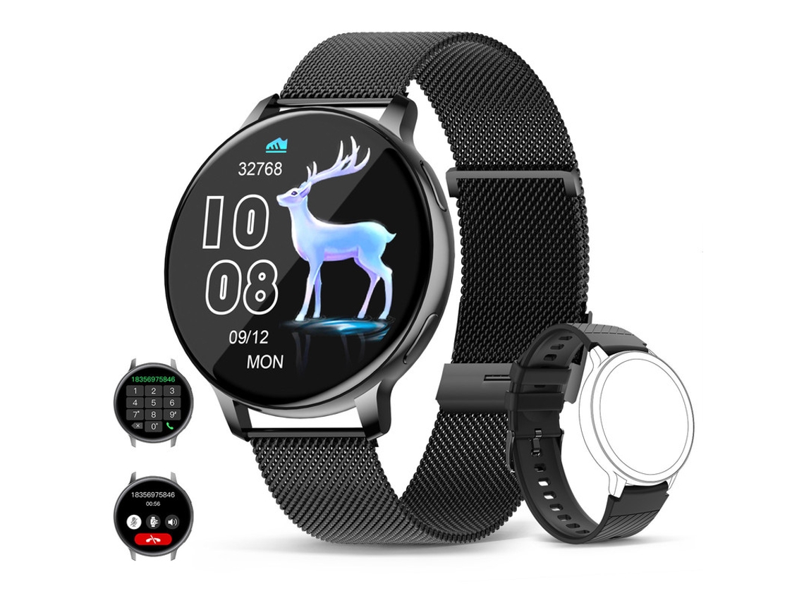 Smartwatch Yizhood S53 Feminino Com Chamada Bluetooth 5.3 Ip68 Com Função Feminina/mais De 120 Modos Esportivos/frequência Preto