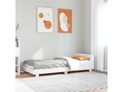 Vidaxl Cama Sem Colchão 90x200 Cm Madeira De Pinho Maciça Branco