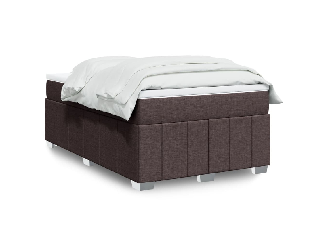 Vidaxl Cama Boxspring Com Colchão 120x190 Cm Tecido Castanho-escuro
