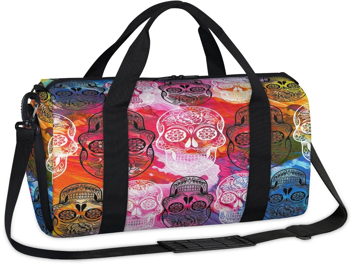 Bolsa Esportiva Caveira de Abelha 45 X 21 5 23 Cm Tecido Poliéste