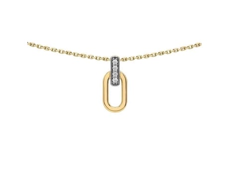Colar Brillaxis Colar Oval Em Ouro 18 Quilates Óxidos De Zircônio Comprimento Ajustável 42/45 Cm
