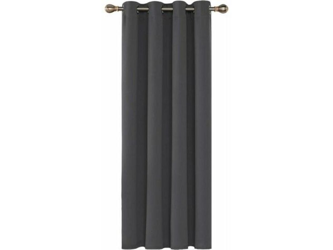 Cortina Blackout Térmica, Para Janela, Quarto E Sala, Ilhós, Lavável, 1 Painel, 140 X 245 Cm, Cinza Escuro ·