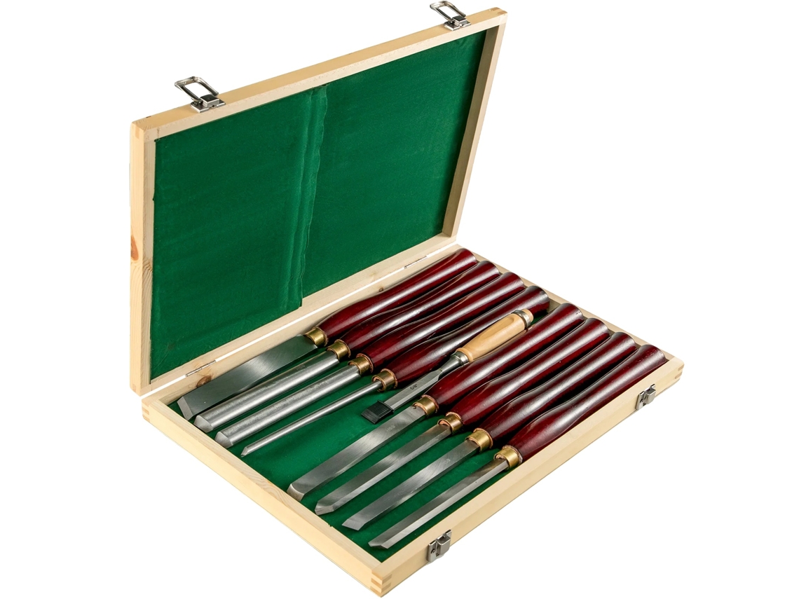 Conjunto De Cinzéis De Torno, Lâminas De Aço Rápido, Ferrules De Latão Duráveis, Vermelho