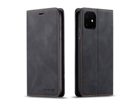 Capa Para Iphone 11 Forwenw Pele Sintética Preto