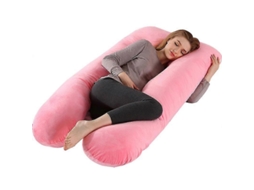 Travesseiros De Gravidez Em Formato De U 130x70 Cm Travesseiro Corporal Para Gravidez Em Lã Coral Macia Para Mulheres Grávidas Que Dormem De Lado, Tra