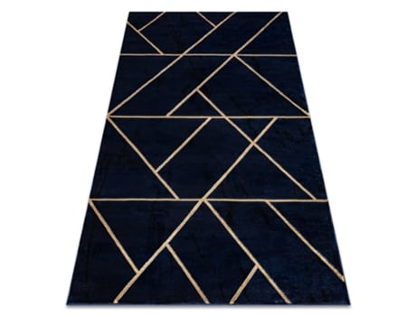 Tapete Emerald Exclusivo 1012 Glamour, À Moda Geométrico Azul Escuro / Ouro (160 x 220 cm)