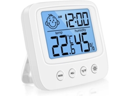 Termômetro e Higrômetro Digital de Mesa - Monitor de Temperatura e Umidade + Luz de Fundo + Relógio X001