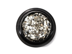1 Caixa de Decoração de Unhas com Strass Irregular e Glitter para Manicure Branca