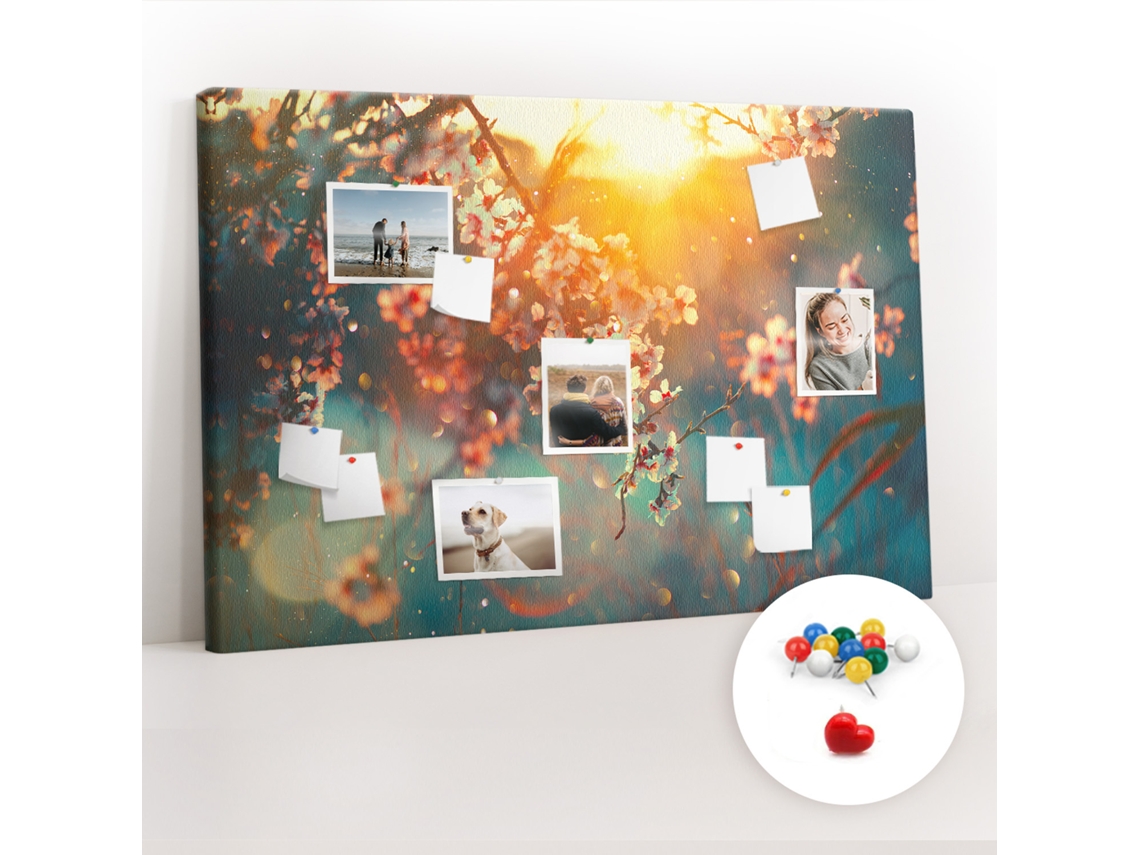 Painel De Cortiça Para Parede Flores Da Primavera Para O Quarto Das Crianças Espelharte (120x80 Cm)