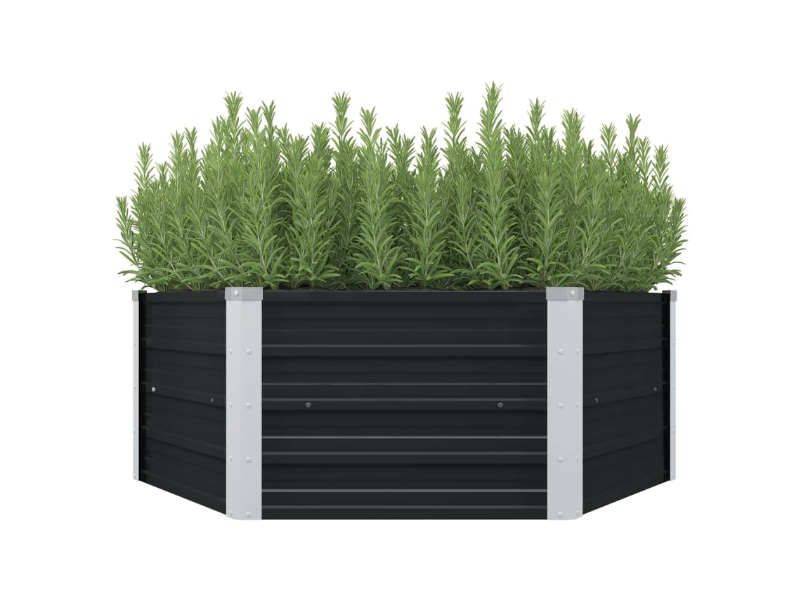 Raised Garden Bed, Raised Garden Beds Vidaxl Antracite Aço (129 X 129 X 45 Cm)