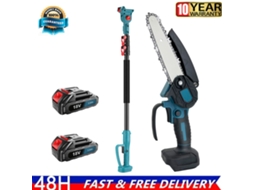 2 Em 1 Mini Motosserra Sem Fio, 2 Baterias, 6 Polegadas Bar Serra Sem Escova Motosserra, Com Barra De Extensão, Para Corte De Ramos Corte Jardim Manut