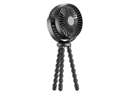 Ventilador Portátil Para Carrinho De Bebê Com Suporte Flexível 2023, Ventilador Pessoal Para Bebês, Presente Para Crianças, Preto Slowmoose