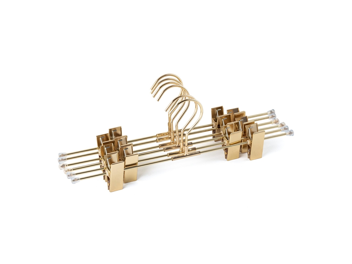 Sklum Pack De 6 Cabides Com Pinça Em Aço Gärde Aço  Dourado