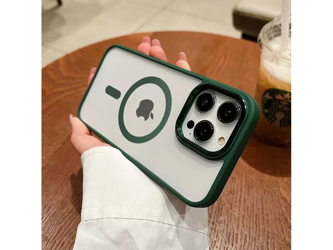 Capa Magnética Para Iphone 17 Air, Verde-dourada, Com Proteção Contra Raios.