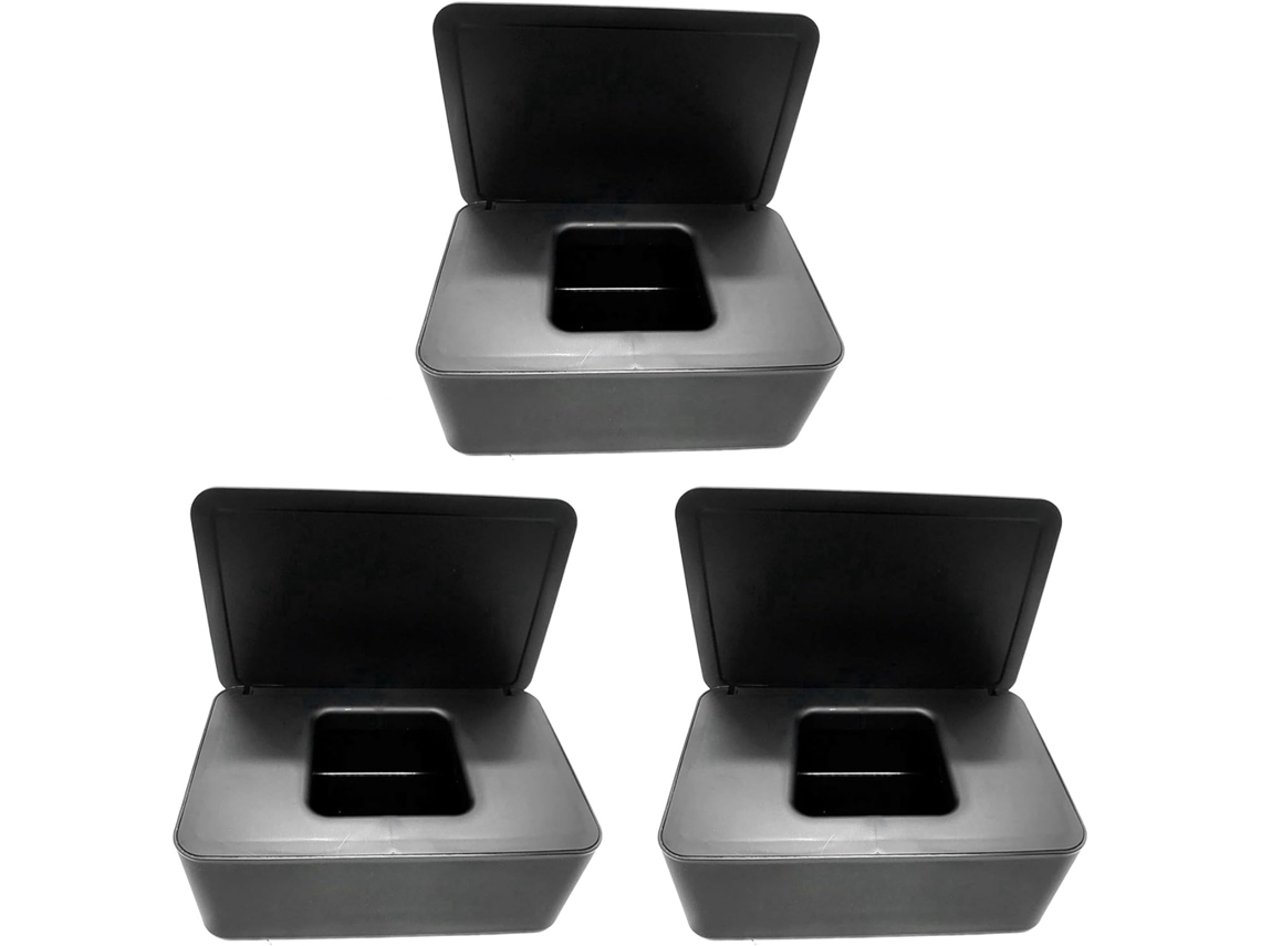 Conjunto de 3 caixas de lenços umedecidos SFUSHOS com tampa