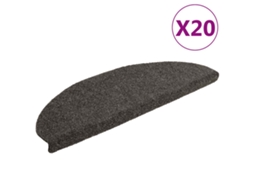 Vidaxl Tapetes De Escada Autoadesivos 20 Peças 65x21x4 Cm Antracite Meio Redondo Grande