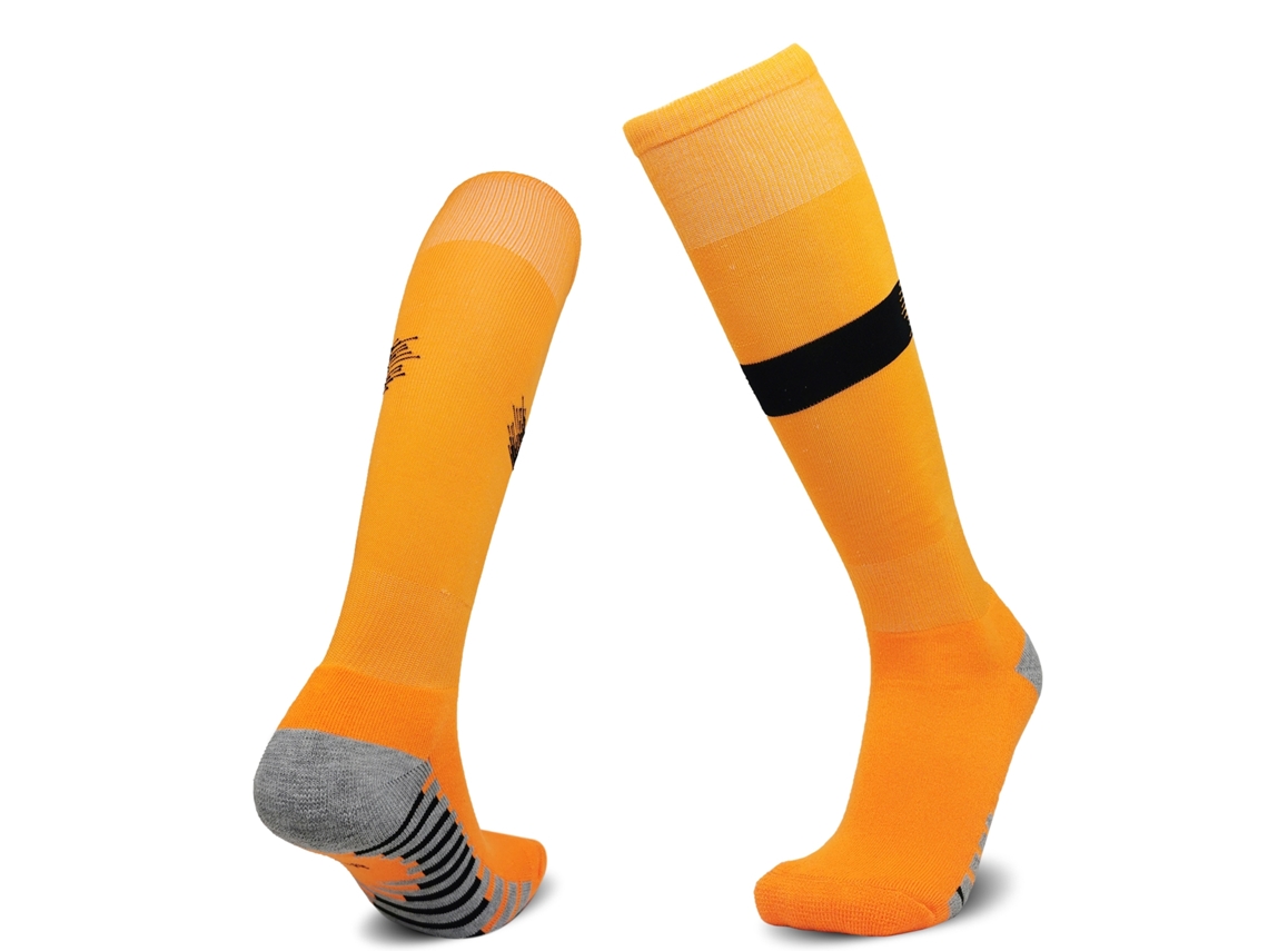 (amarelo) Meias De Futebol Para Meninos E Meninas, Algodão Respirável, Antiderrapantes, Até O Joelho.