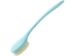 Escova De Banho Azul Com Cabo Longo E Cerdas Naturais Macias Para Massagem Nas Costas, Esfoliação Corporal E Banho