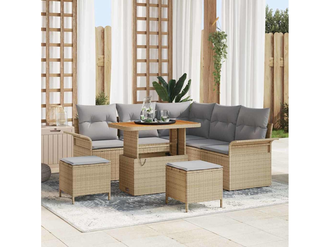 Vidaxl Conjunto De Sofá De Jardim 8 Unid. 7-número De Lugares