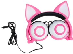 Fones De Ouvido Infantis Angoily Com Orelhas Gato, Luzes De Led Brilhantes, Fone De Ouvido Com Fio Para Crianças, Design