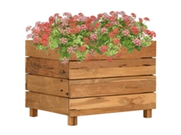 Vidaxl Vaso/floreira 50x40x38 Cm Madeira De Teca Reciclada E Aço