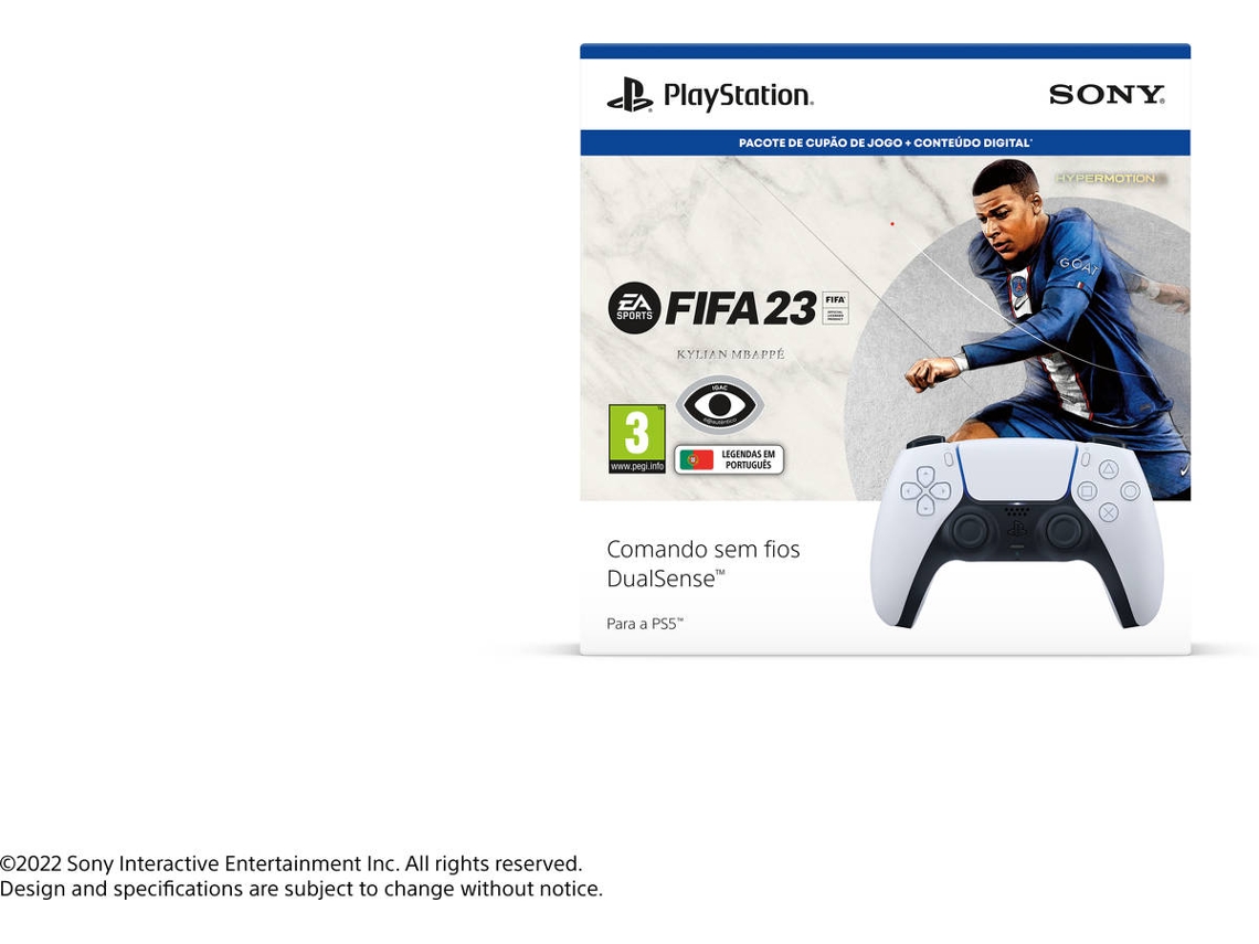 Comando PS5 Dualsense Branco + Jogo FIFA 23 (Código de Descarga na