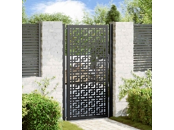 Vidaxl Portão De Jardim Preto 100x175 Cm Aço Design Em Cruz