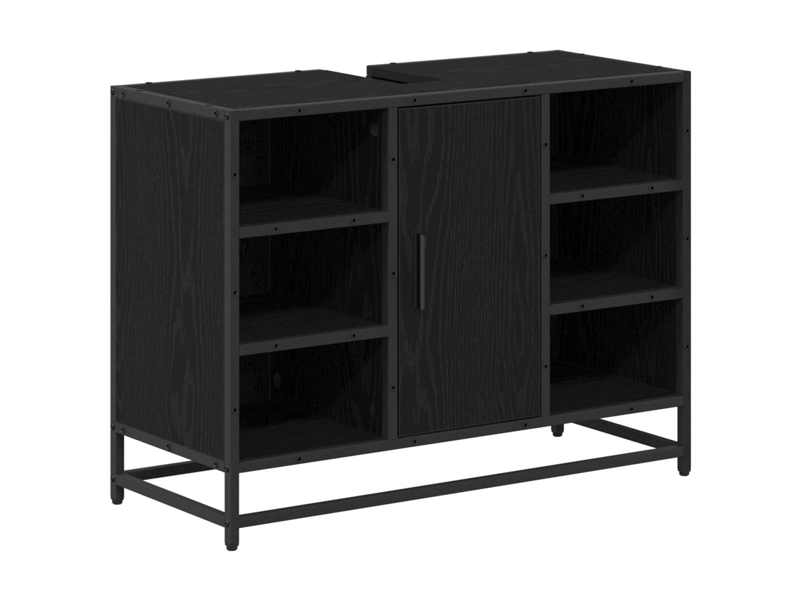 Armário de Banheiro com Porta Carvalho Preto 80x33x60 cm MAISON EXCLUSIVE