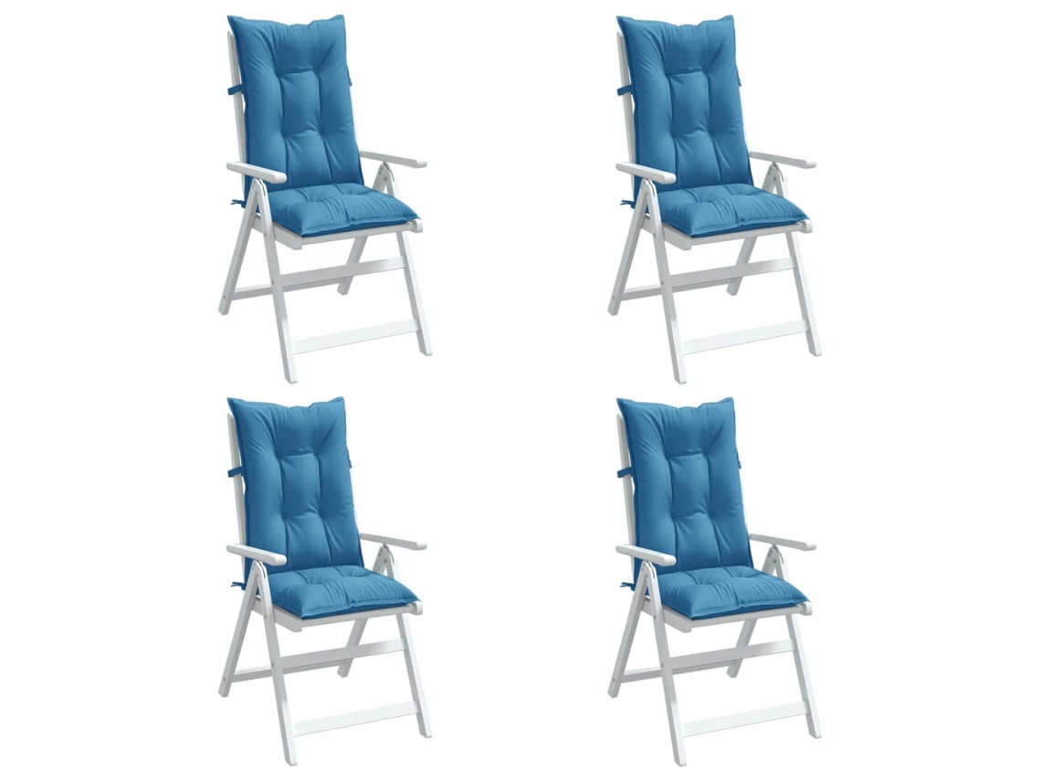 Vidaxl Almofadões Para Cadeiras Altas4 Pcs Mesclado Tecido Azul
