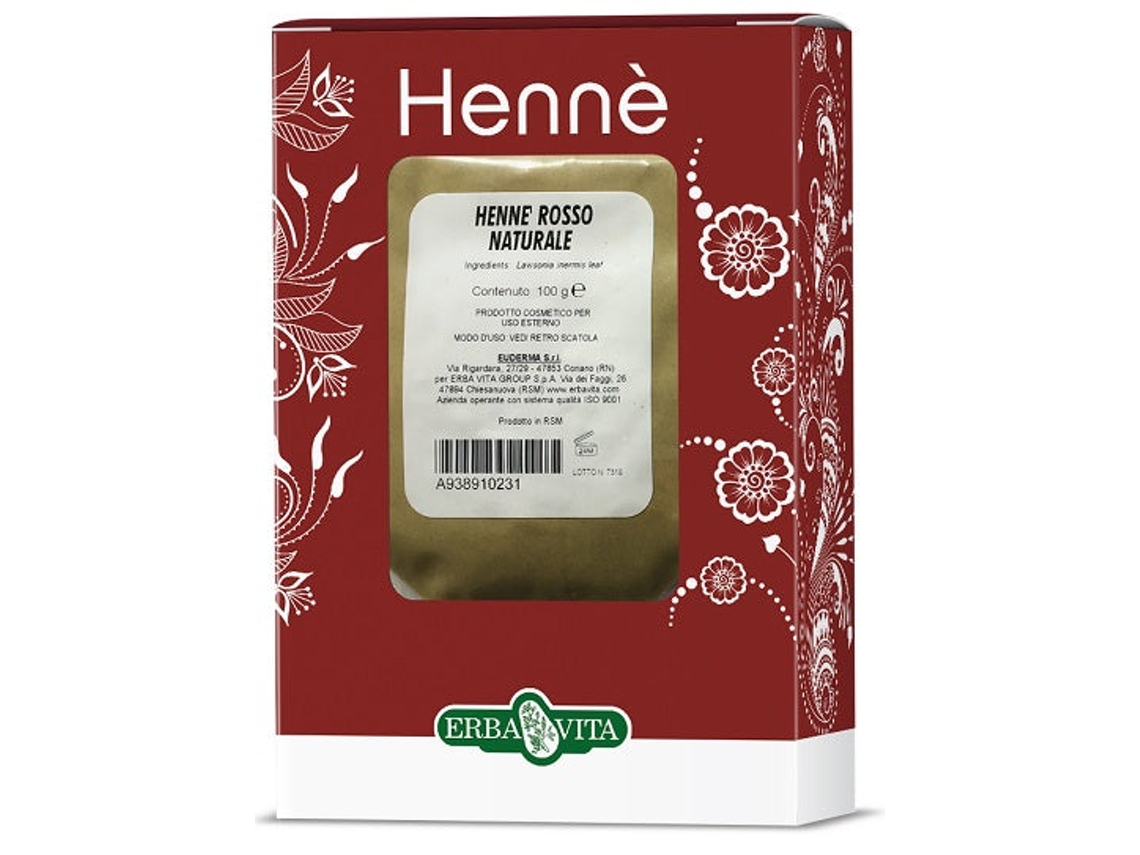 Henne Tintura Natural Vermelha para Cabelo 100 G Herb Vita